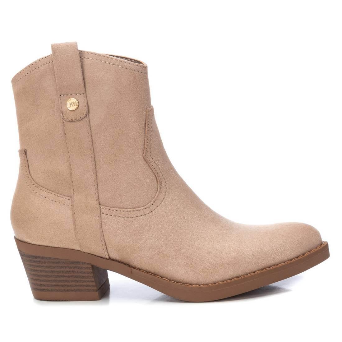 XTI Beige Ladies Microfibre Ankle Boots