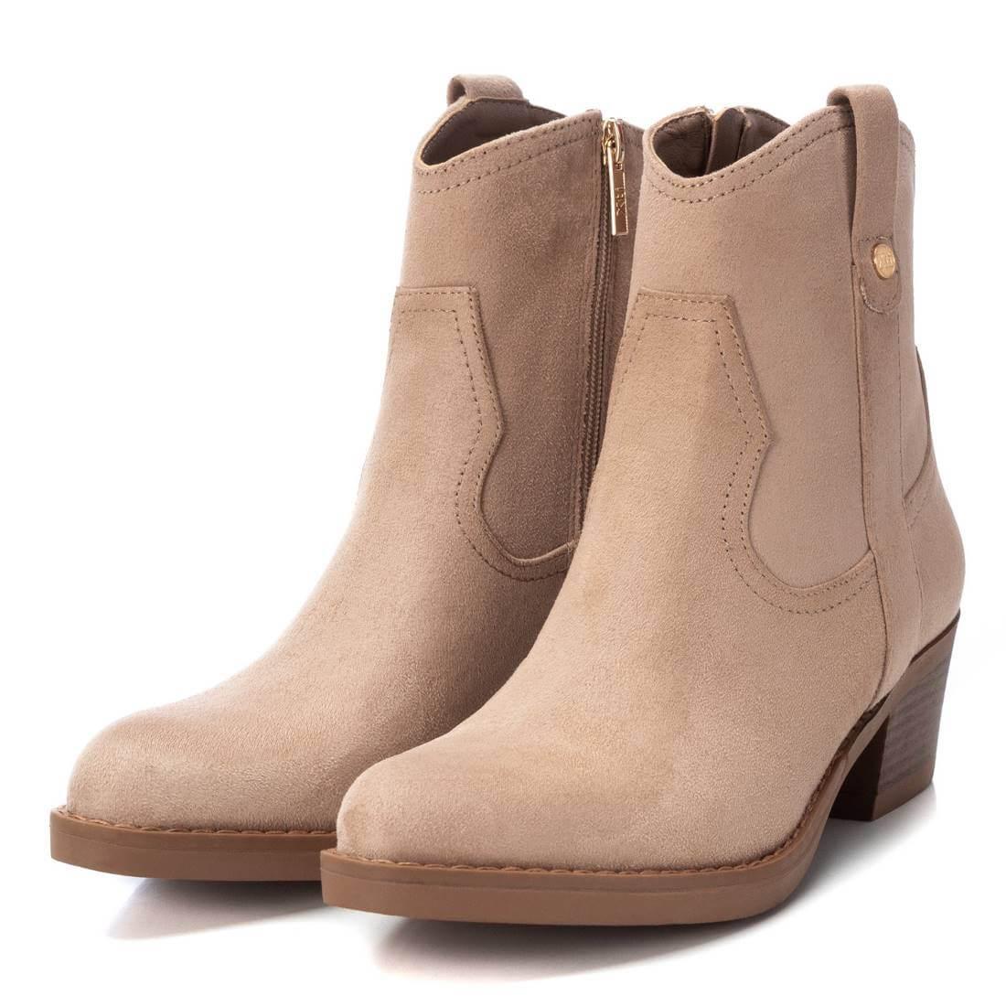 XTI Beige Ladies Microfibre Ankle Boots