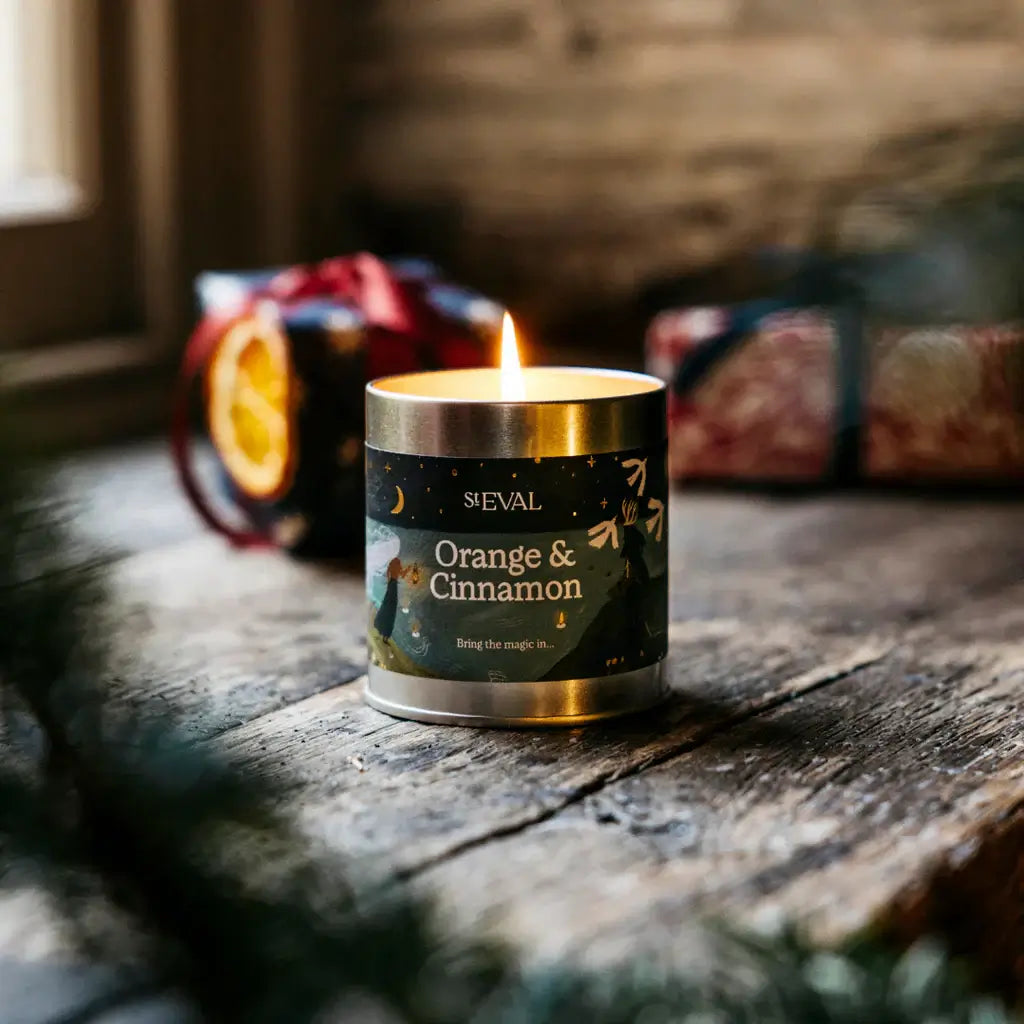 St Eval Artisan Candles - Christmas Orange & Cinnamon Scented Tin Candle