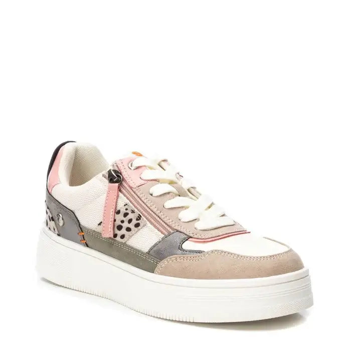 Refresh Beige Chunky Textile Trainers