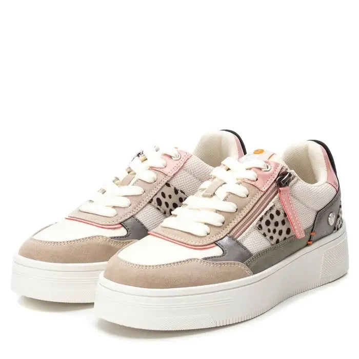 Refresh Beige Chunky Textile Trainers