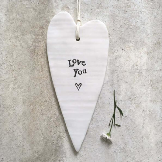 East of India Porcelain long heart - Love you