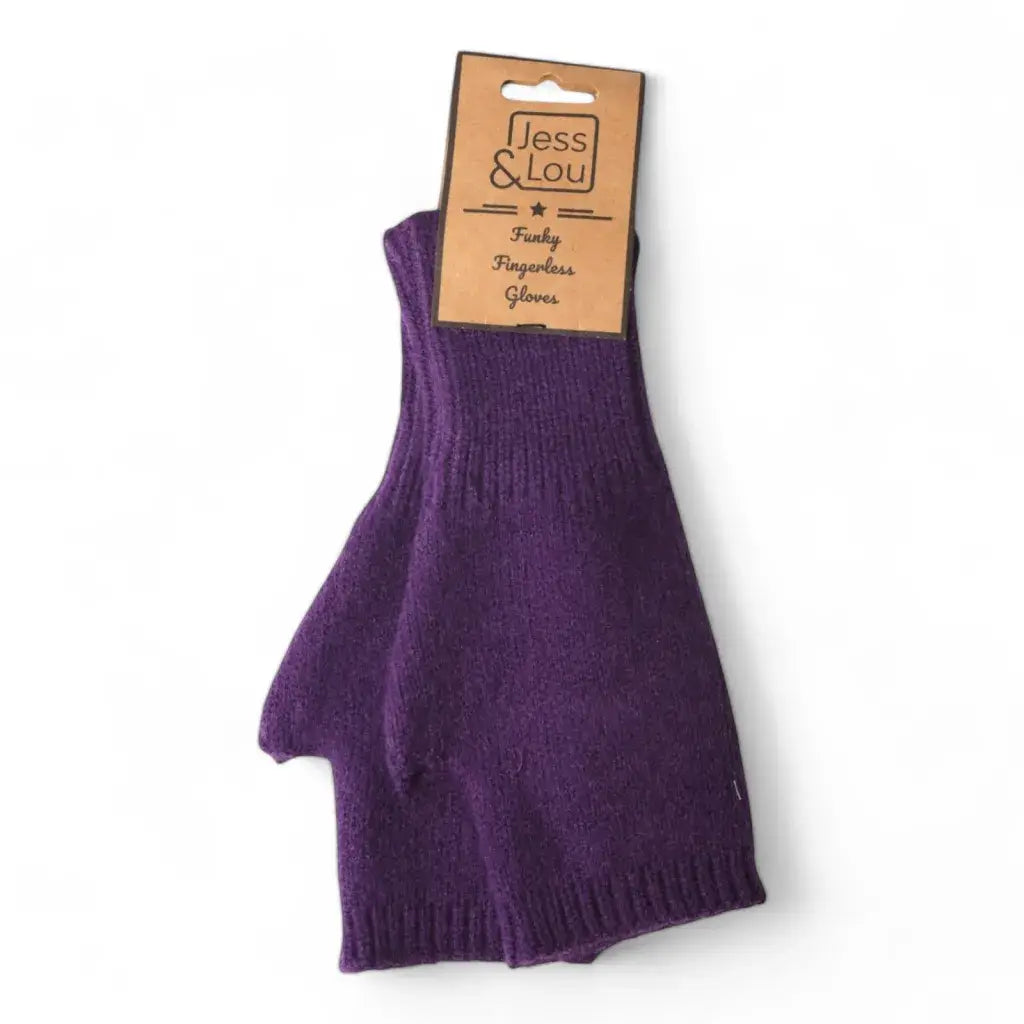 Jess & Lou - Cosy Plain Knit Fingerless Gloves