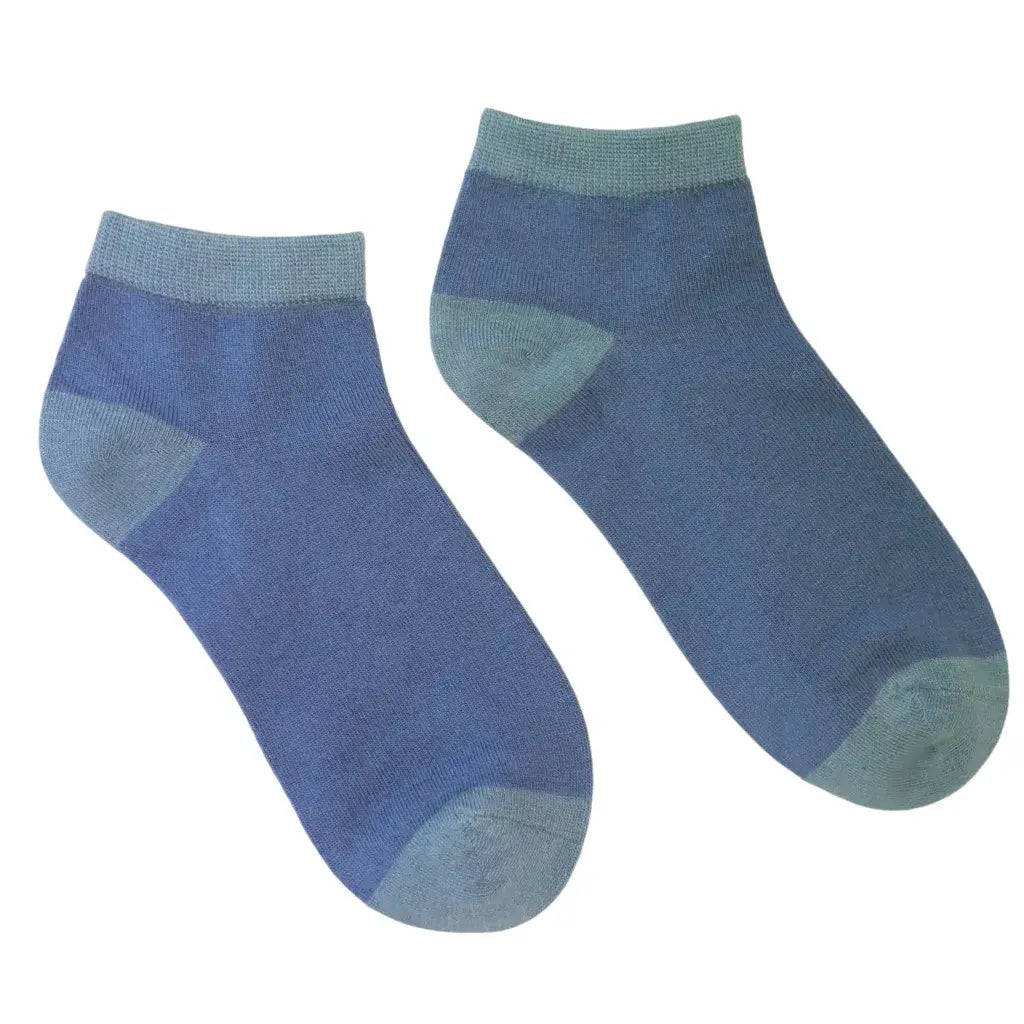 Jess & Lou - Denim Blue Bamboo Trainer Socks