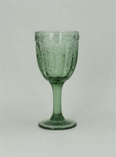 Green Pressed Wine Glass