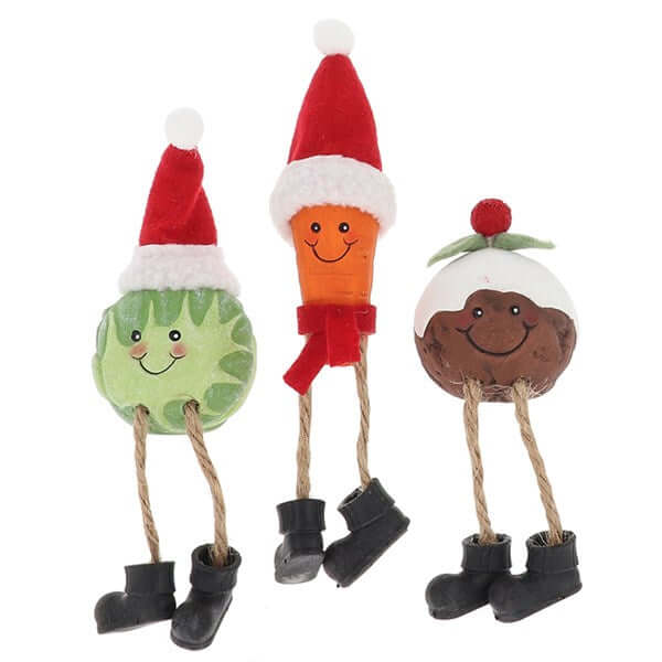 Small Festive Foodie Decorations with Dangly Legs