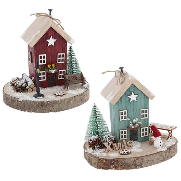 Folk Art Christmas Cottage Tall