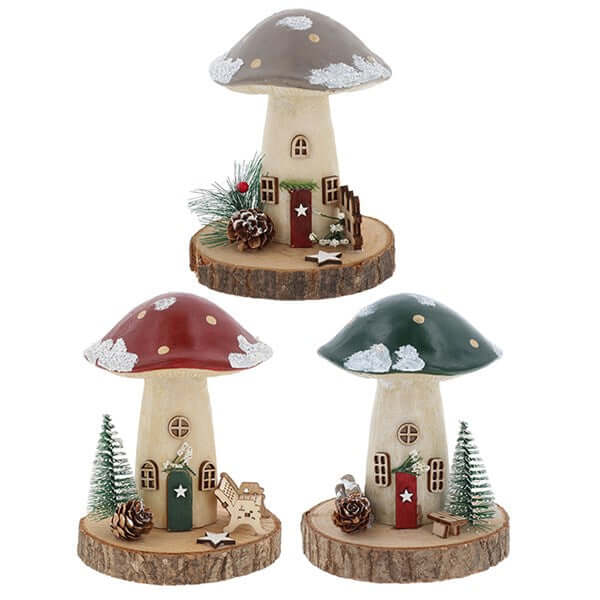 Folk Art Christmas Toadstools - Medium