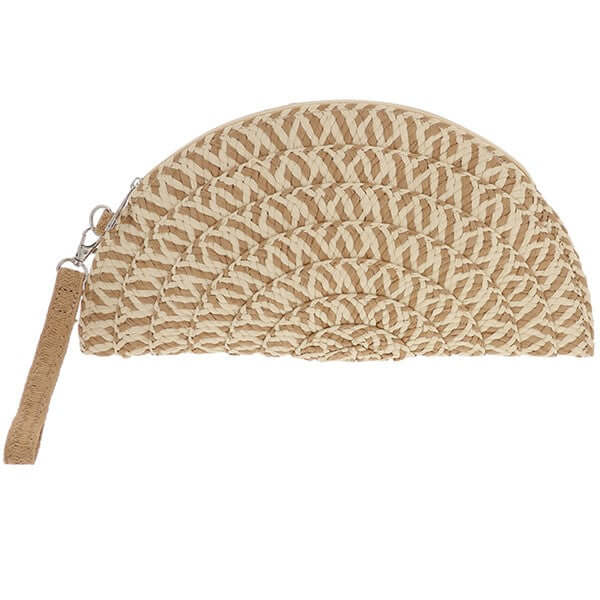 Woven Half Circle Clutch Bag - Two Colours