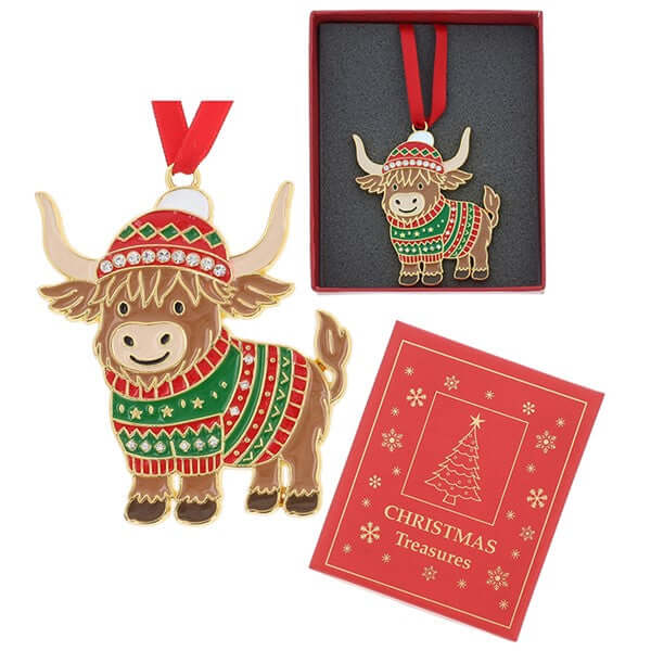 Xmas Treasures Cute Highland Cow