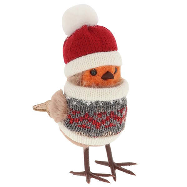 Christmas Jumper Robin Decoration Standing