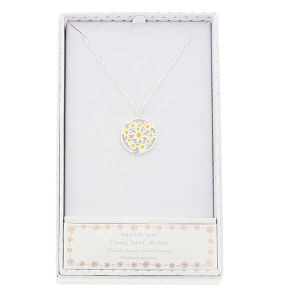 Daisy Chain Daisy Circle Silver Plated Necklace