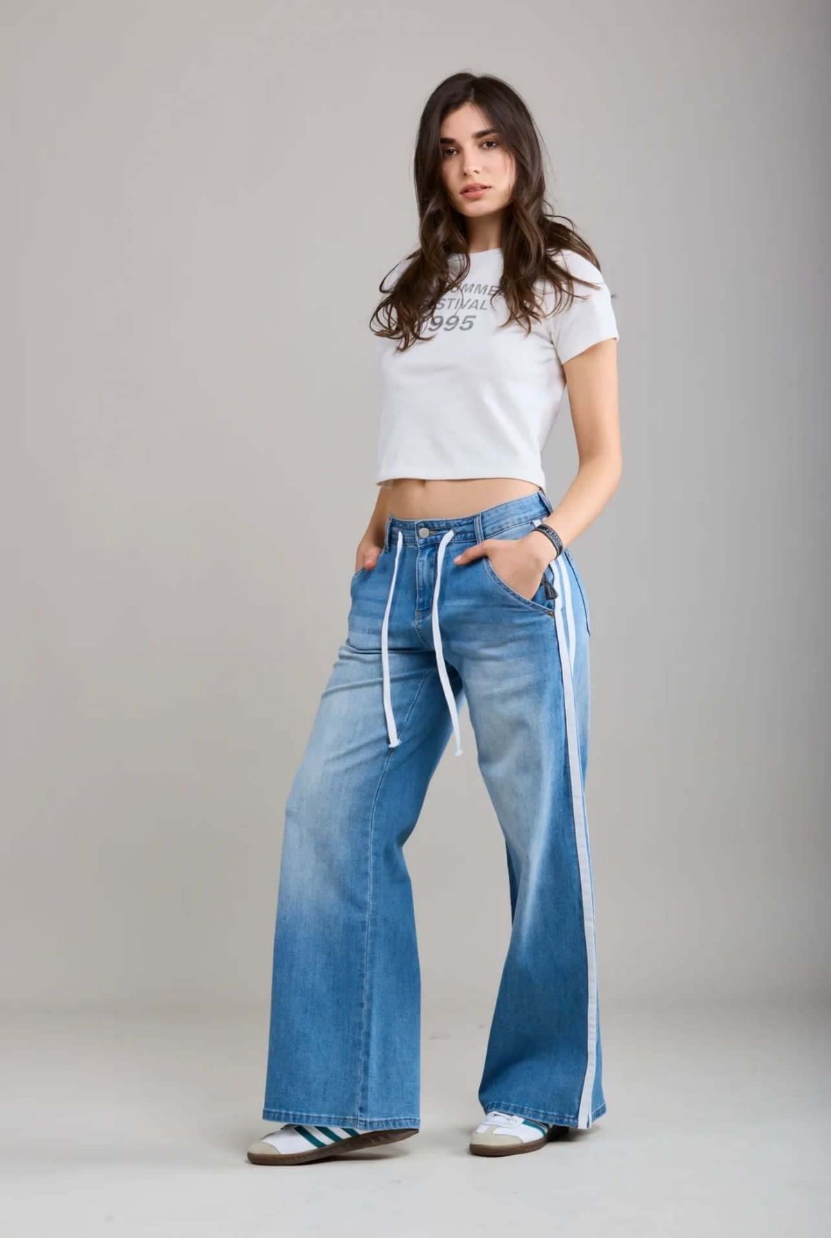 Toxik Tie Waist Striped Jean