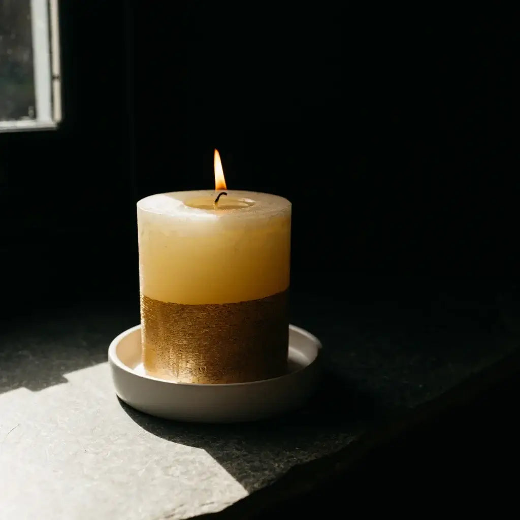 St Eval Artisan Candles - Inspiritus Gold Half-Dipped Pillar Candle