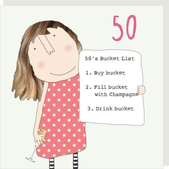 Girl 50 Bucket List Birthday Novelty Card