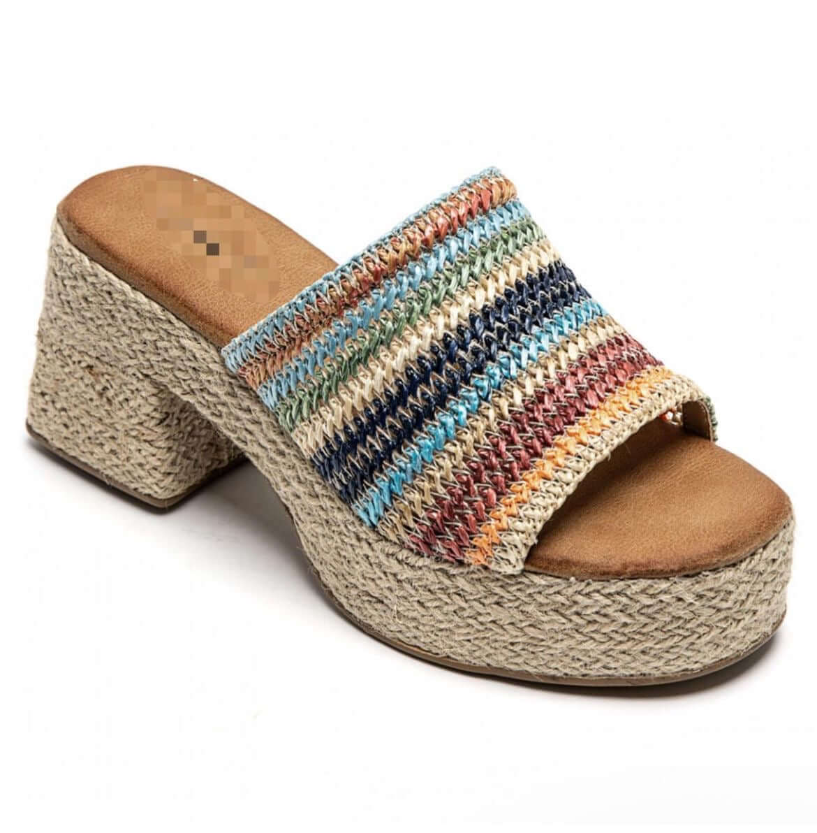 latform Multicolour Espadrille Mule Sandals