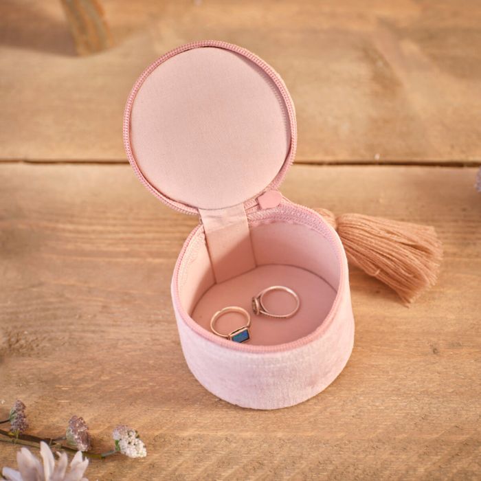 Ditsy Floral Velvet Fabric Embroidery Jewellery Box