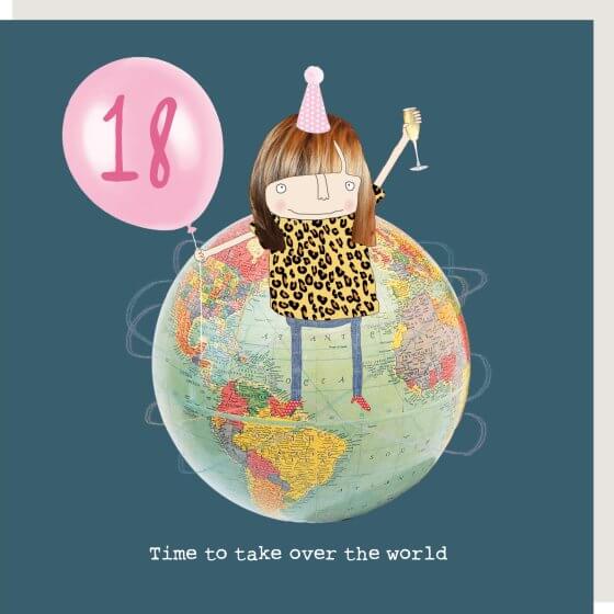 Girl 18 World Birthday Novelty Card