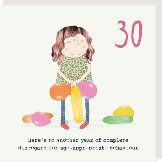 Girl 30 Birthday Novelty Card