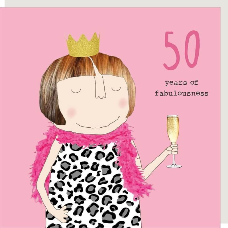 Girl 50 Fabulousness Birthday Novelty Card