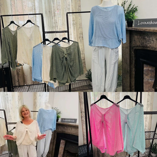 Chloe Loose Weave Drop Down Top