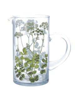 Glass Water Jug - Country Flowers