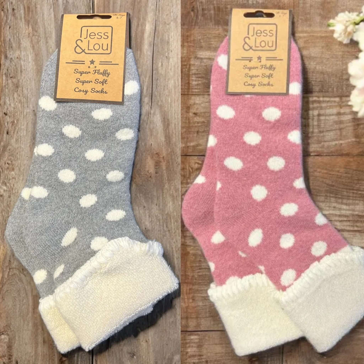 Jess & Lou - Splendid Spots Super Cosy Cuff Socks