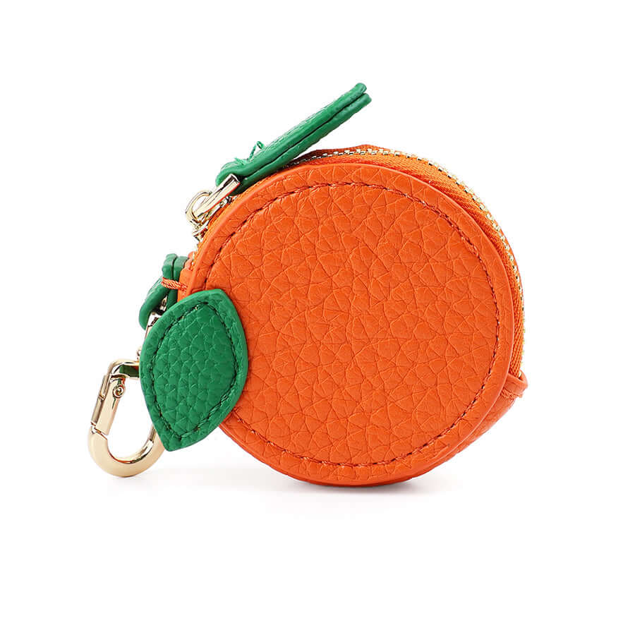 POM925 - Faux leather orange mini purse