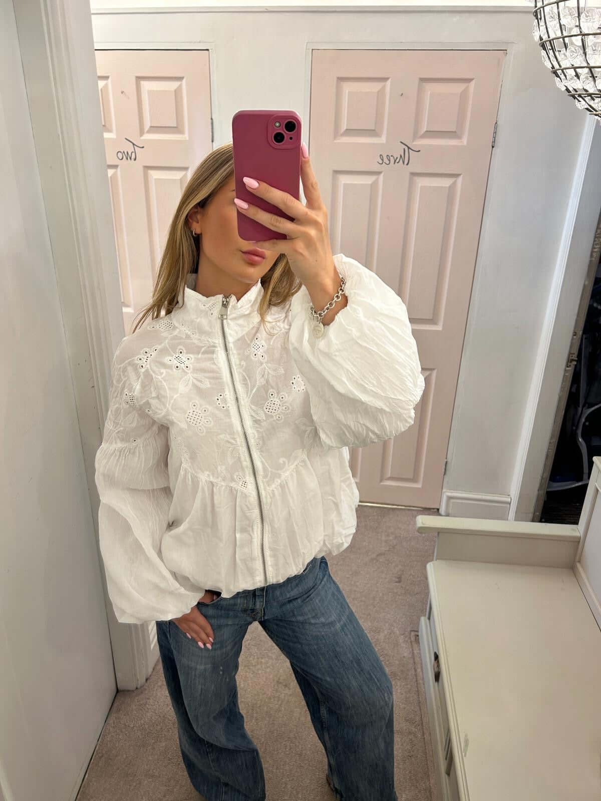 Broderie Anglaise Daisy Bomber Jacket