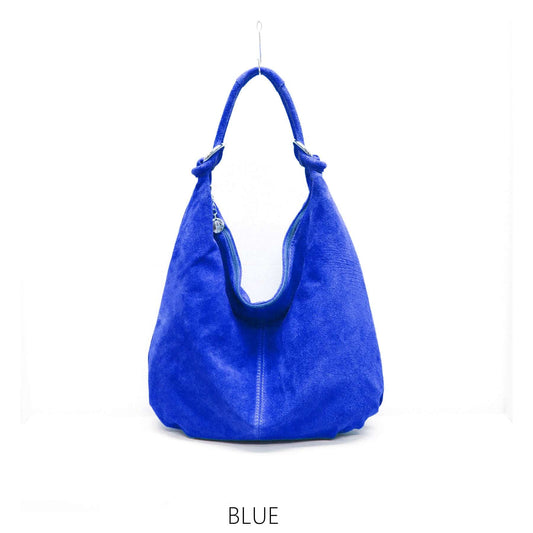 Real Suede Buckle Strap Detail Shoulder Bag