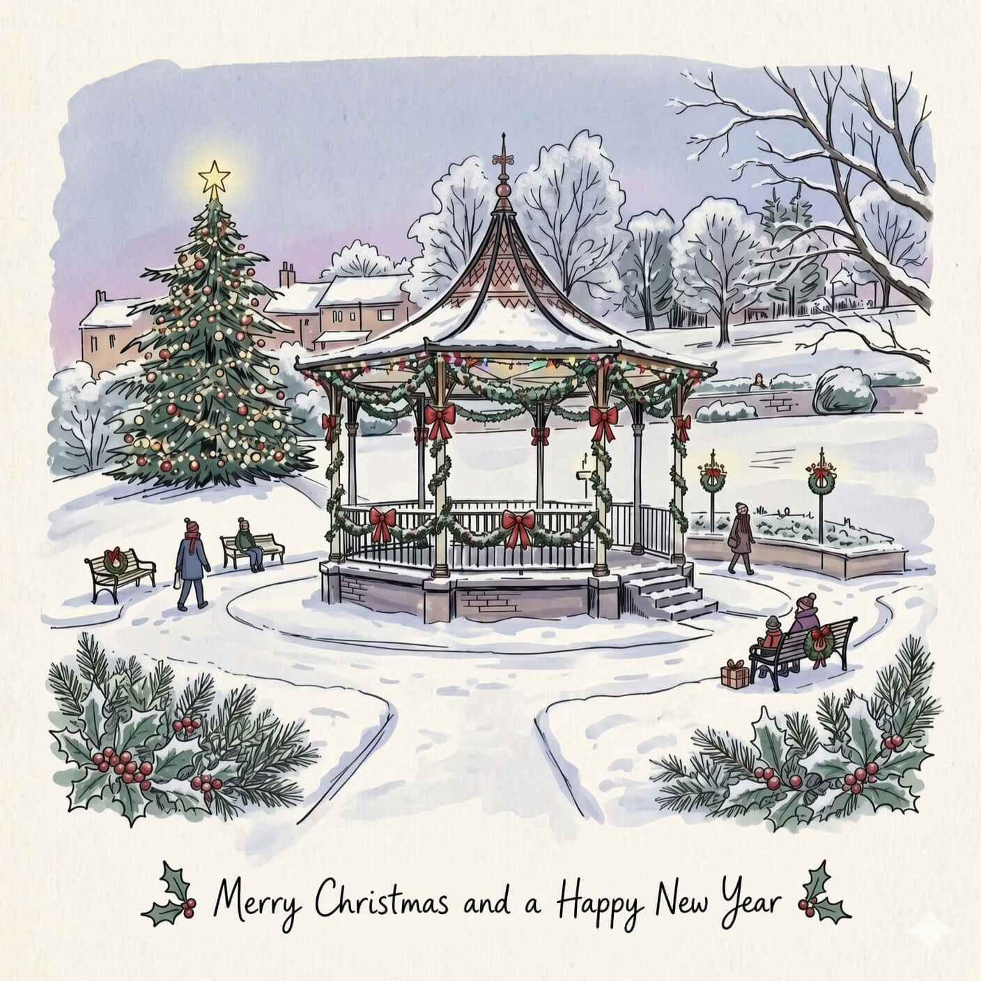 Whitchurch Shropshire Christmas Greetings Card