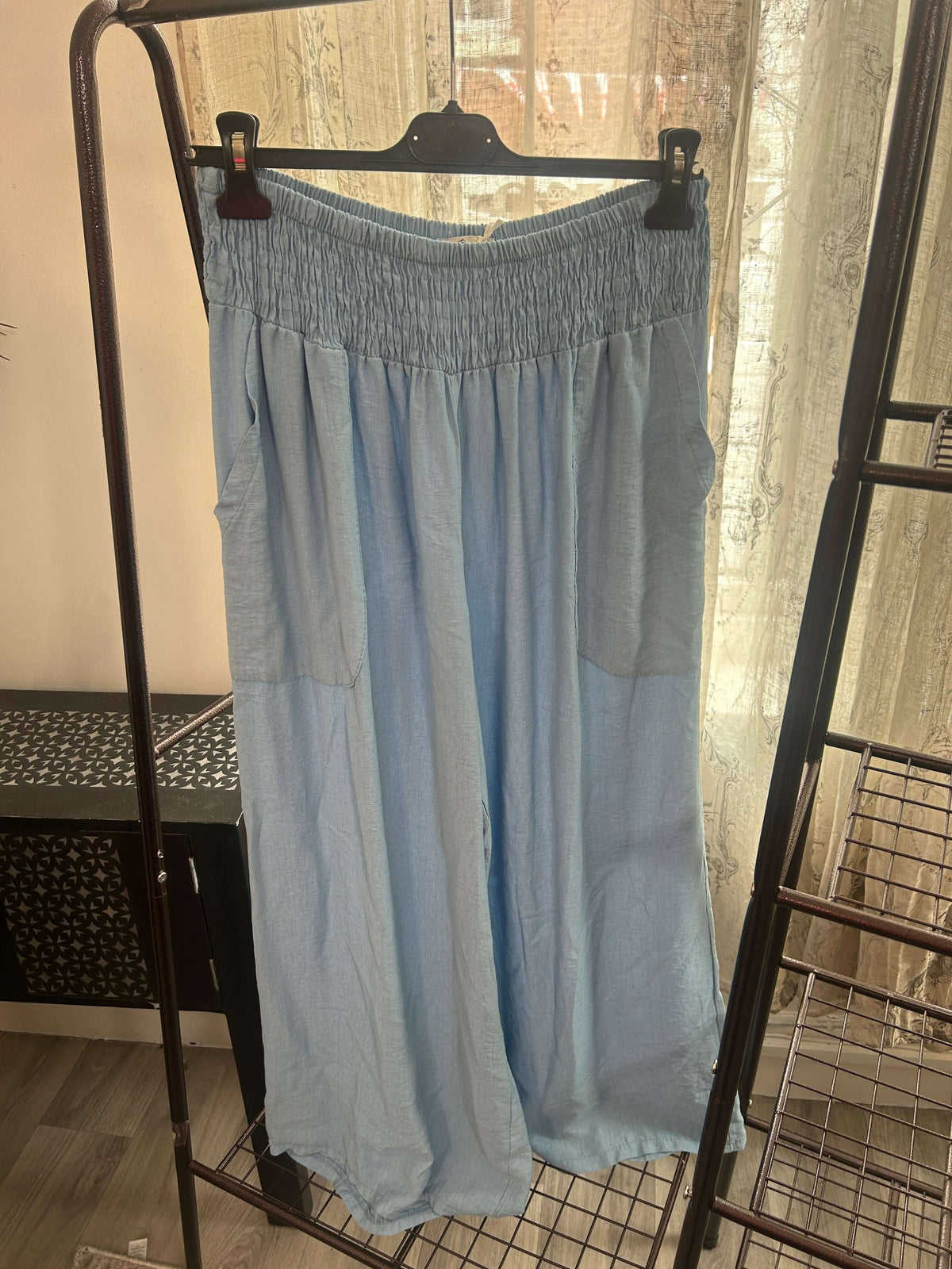 Olive Elasticated Waist Wide Leg Palazzo Trouser