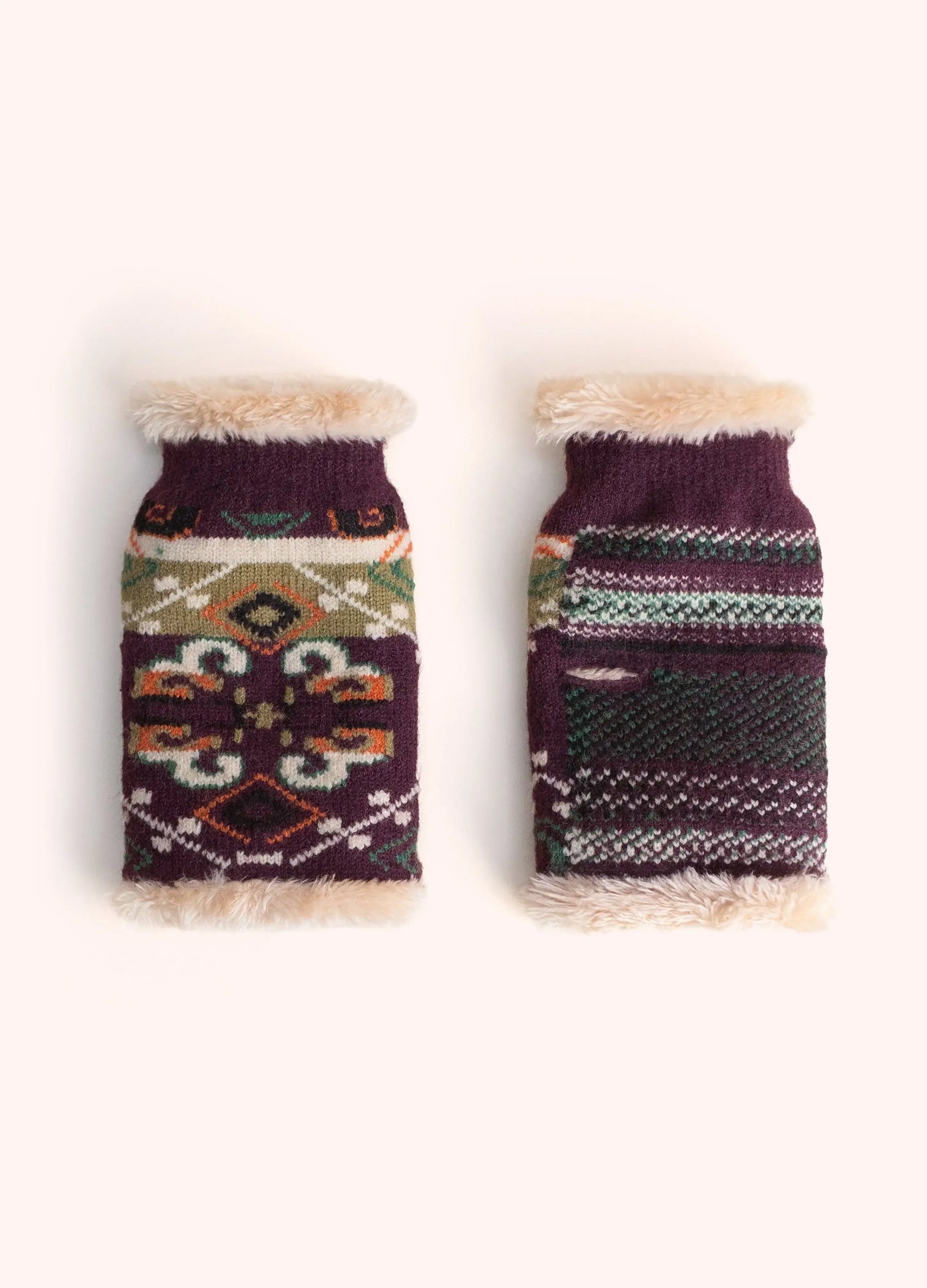 Powder Design Scandi Cosy Wrist Warmers/Mittens - Damson Mix