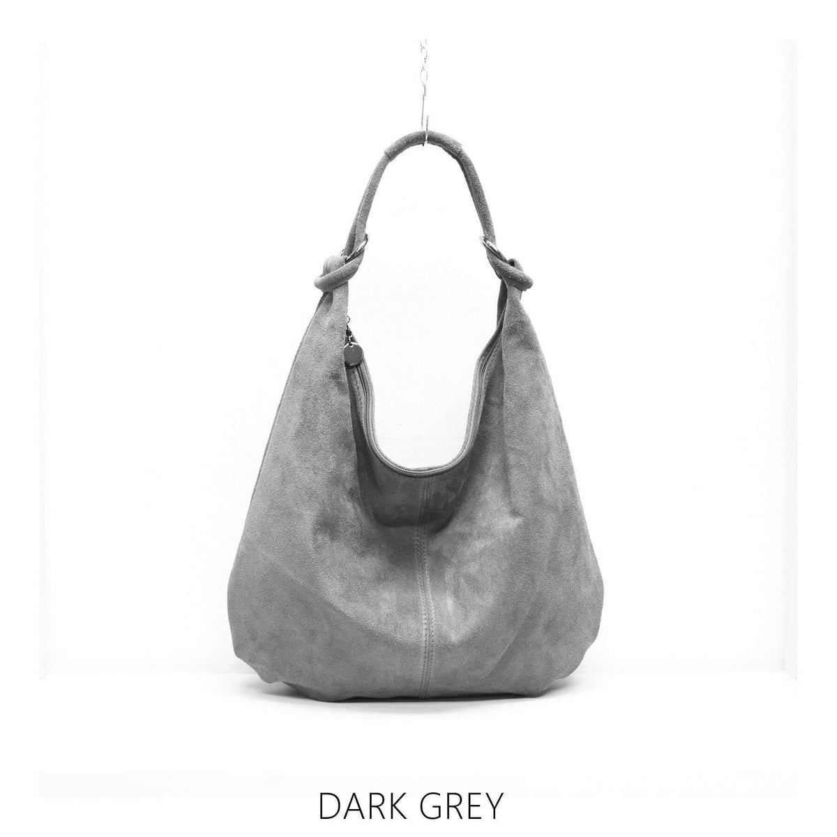 Real Suede Buckle Strap Detail Shoulder Bag