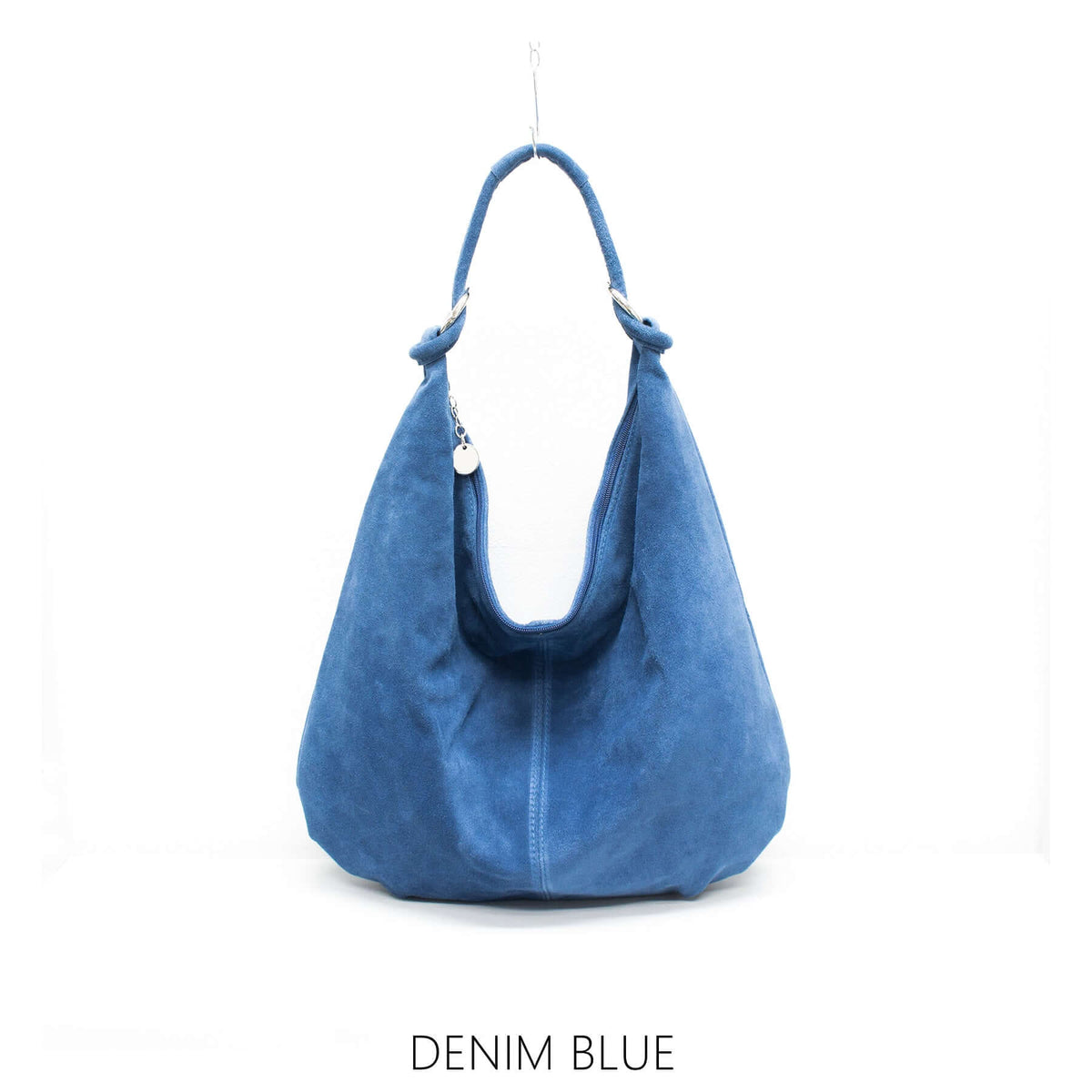 Real Suede Buckle Strap Detail Shoulder Bag