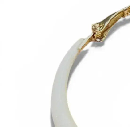Jess & Lou - Enamel Hoop Earring White