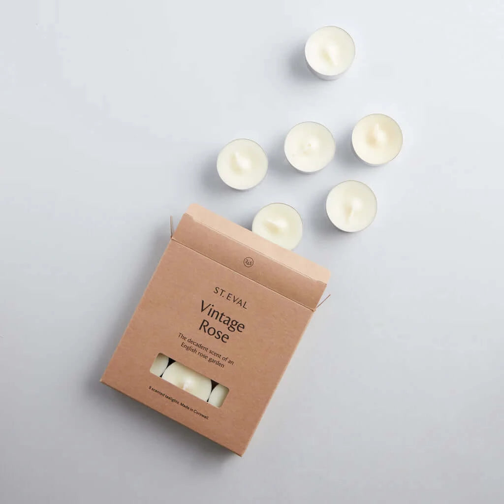St Eval Artisan Candles - Vintage Rose Scented Tealights