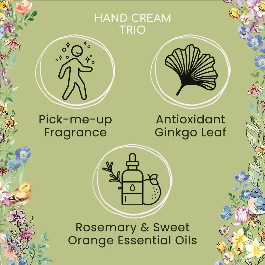 Heathcote & Ivory Flower of Focus Power Through Hand Cream Trio
