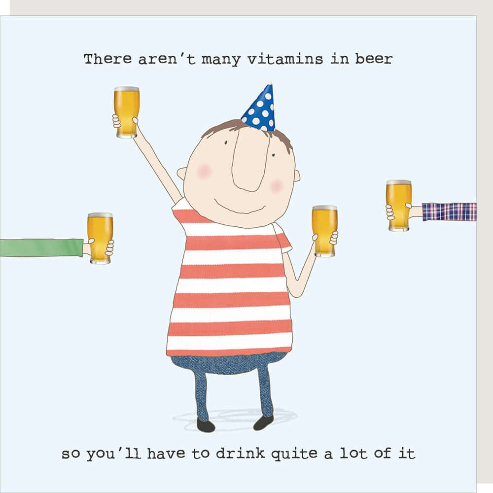 'Beer Vitamins' Novelty Card