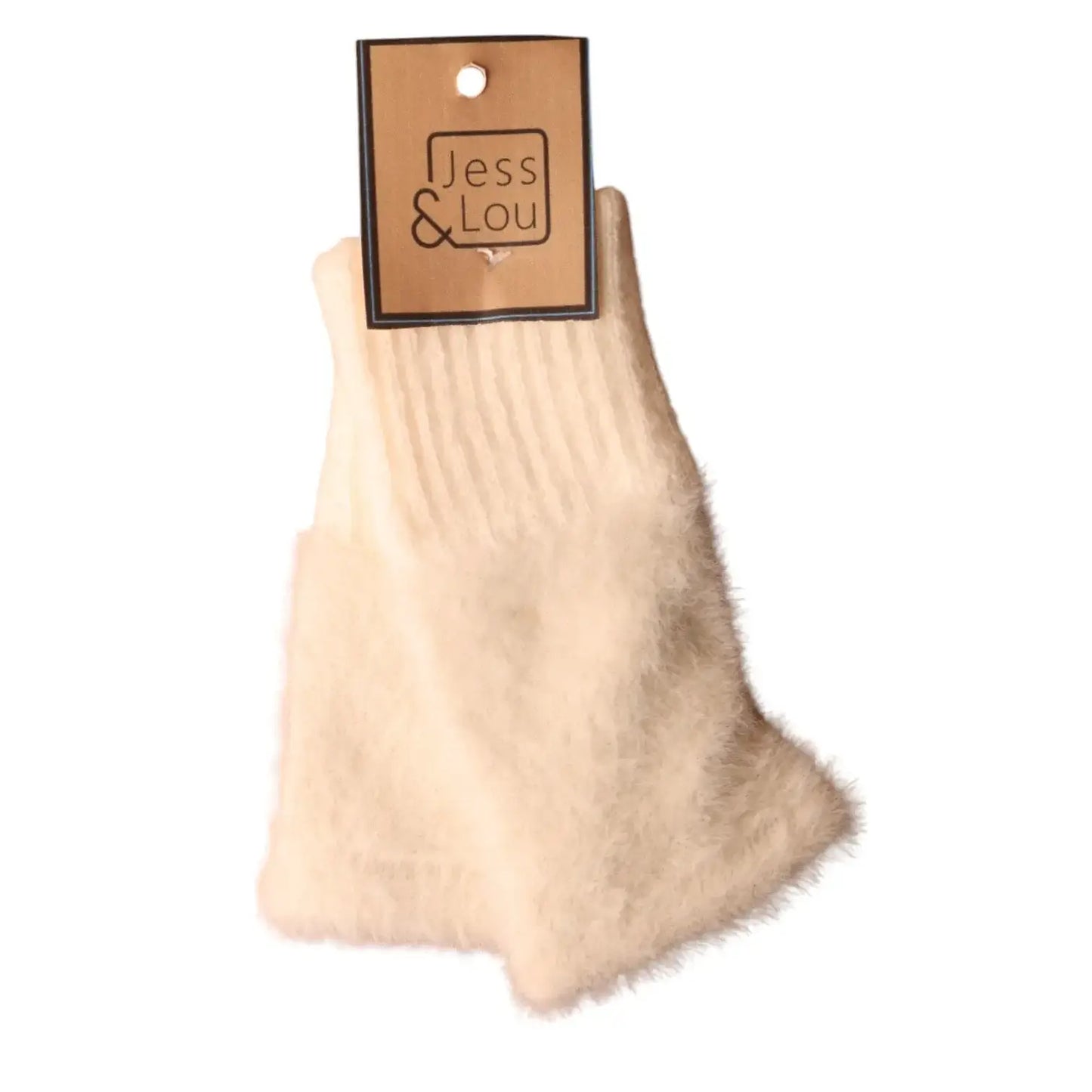 Jess & Lou - Fluffy Knit Fingerless Gloves