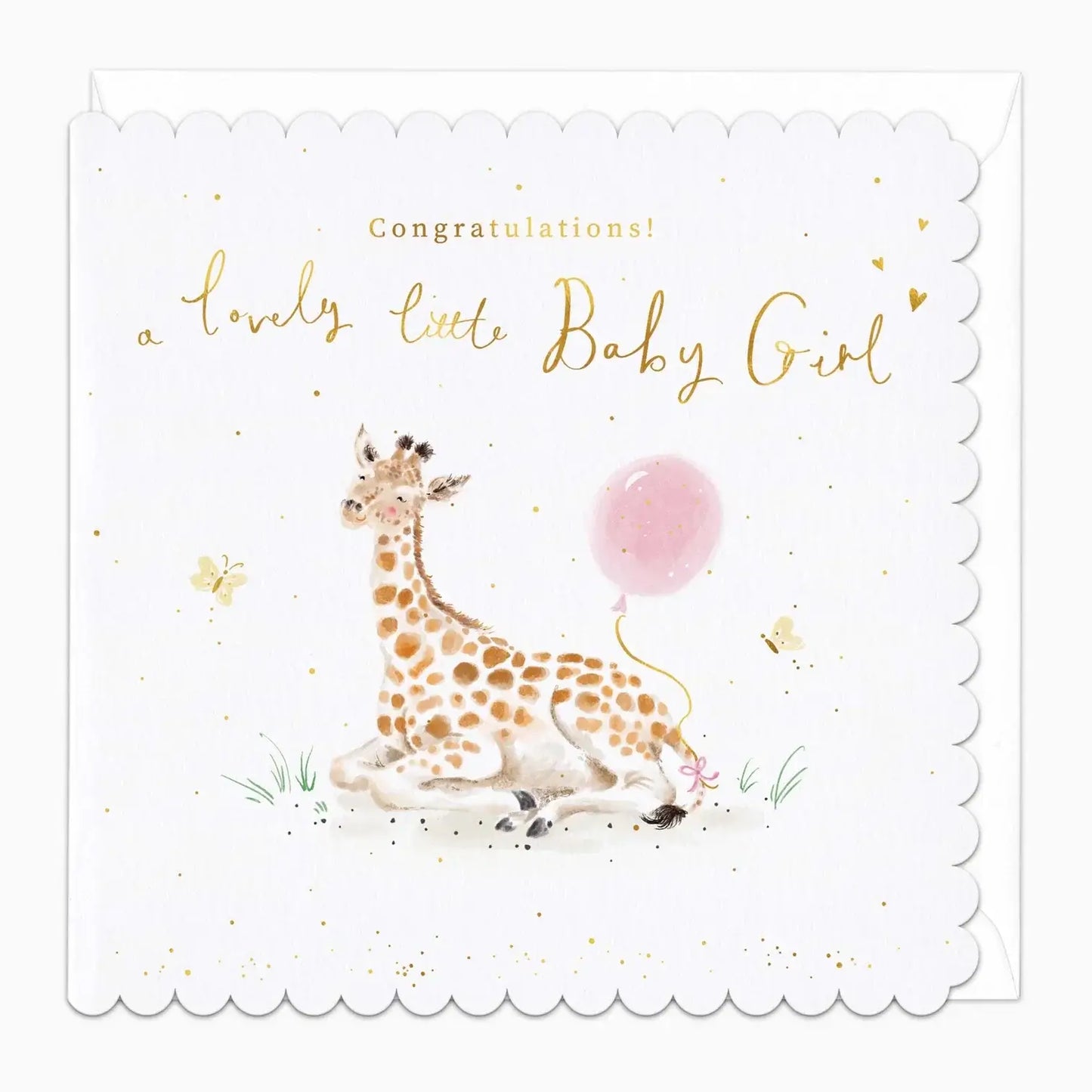 Giraffe Baby Girl Card