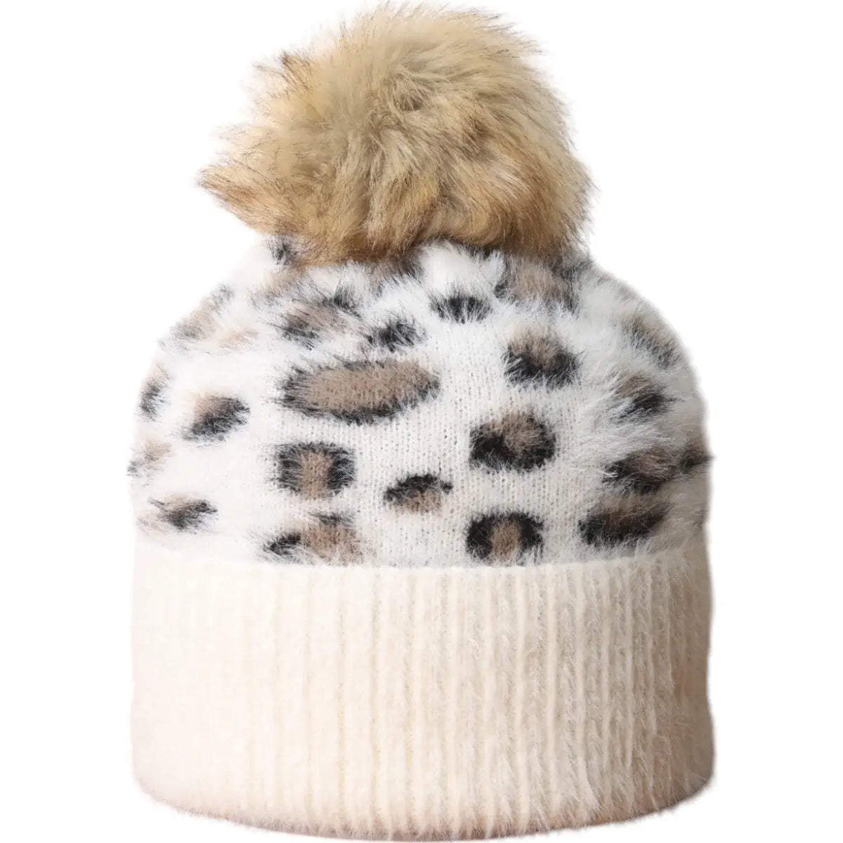 Jess & Lou - Leopard Fluffy Bobble Hat