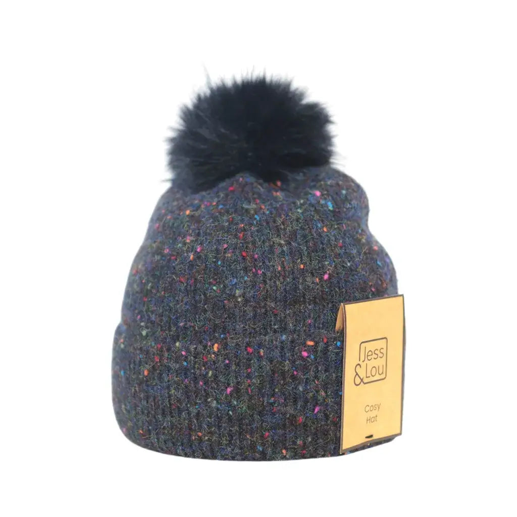 Jess & Lou - Speckle Rib Bobble Hat