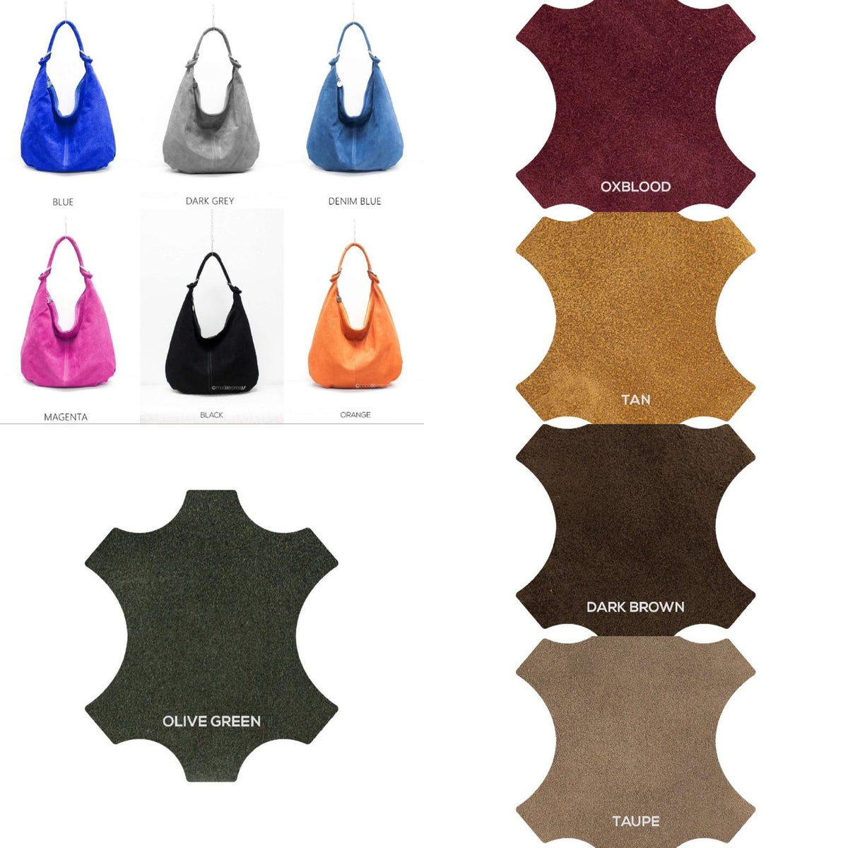 Real Suede Buckle Strap Detail Shoulder Bag