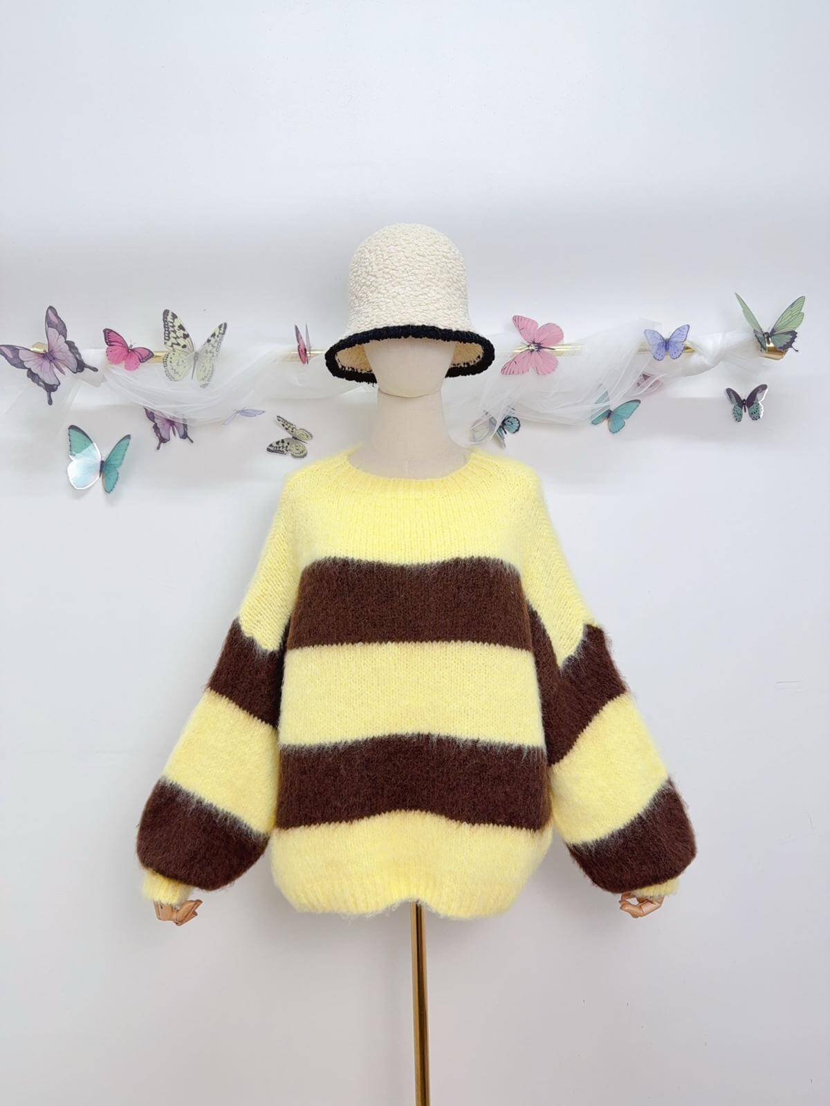 Zahra Fluffy Block Stripe Jumper