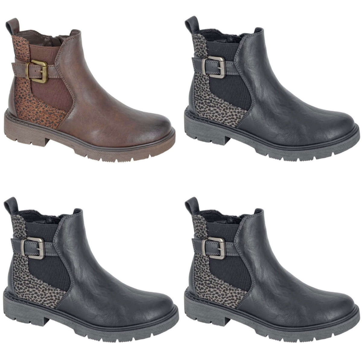 Ladies Buckle Ankle Boot - ARNALDA