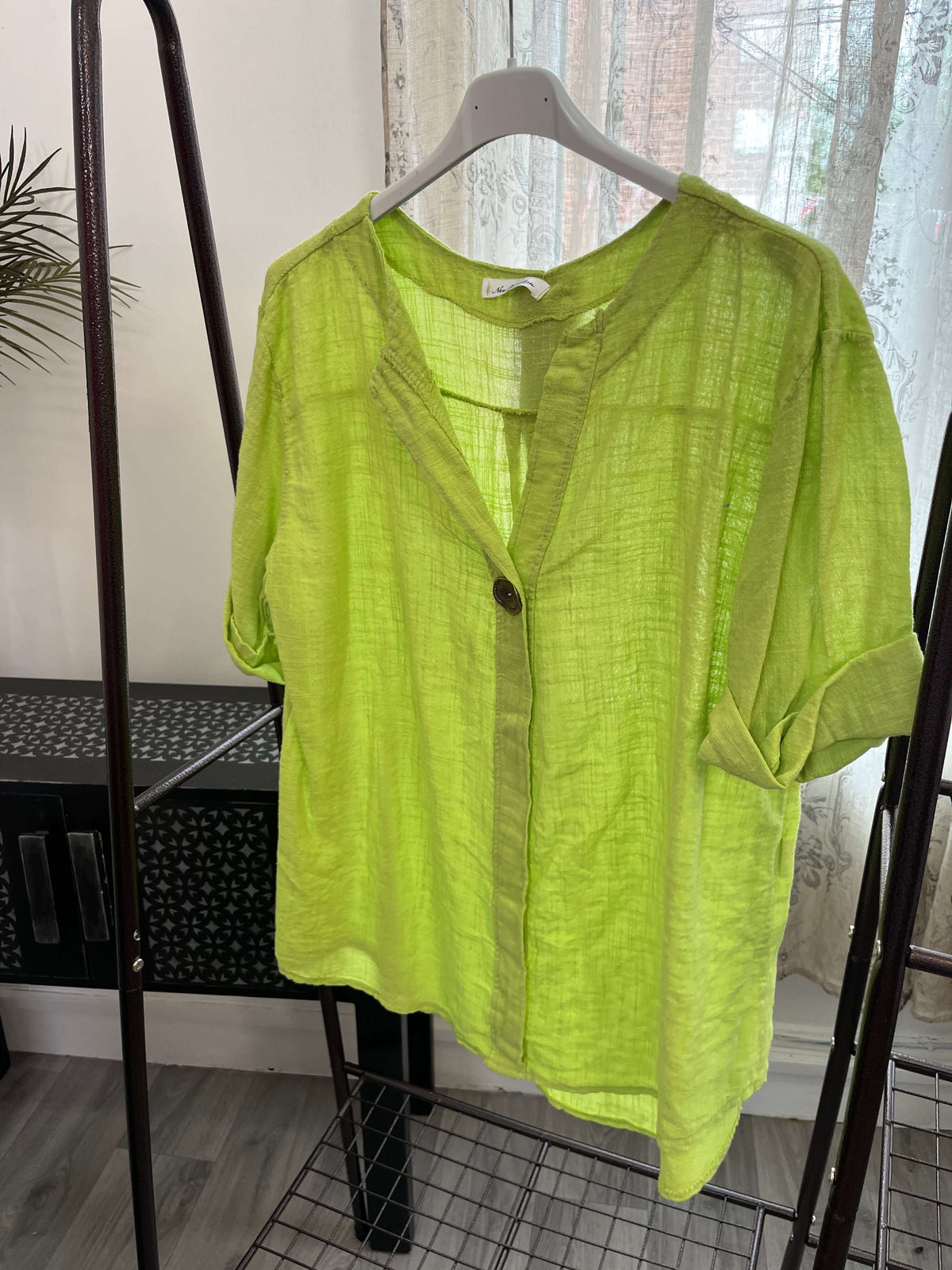 Atlanta One Button Boxy Slouchy Blouse