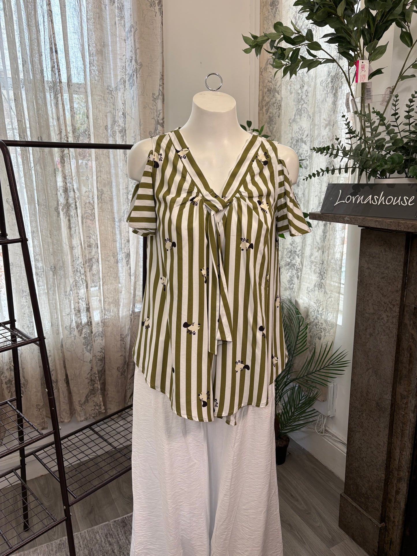 Lornashouse Exclusive by Annabelle - 'Dog' Stripe Blouse