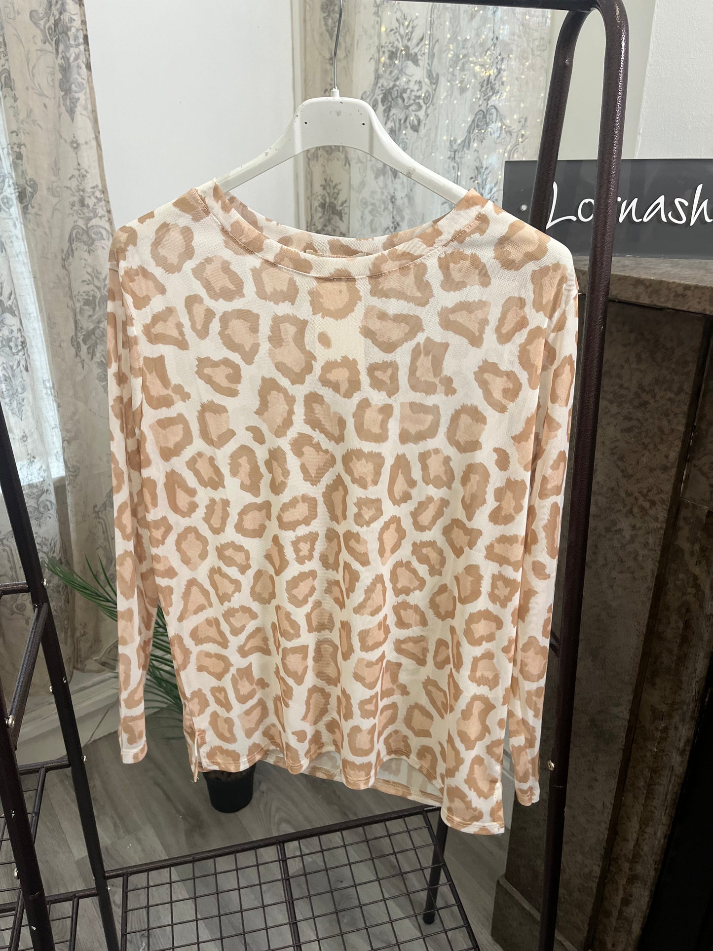 Orla Mesh Layering Top in Leopard