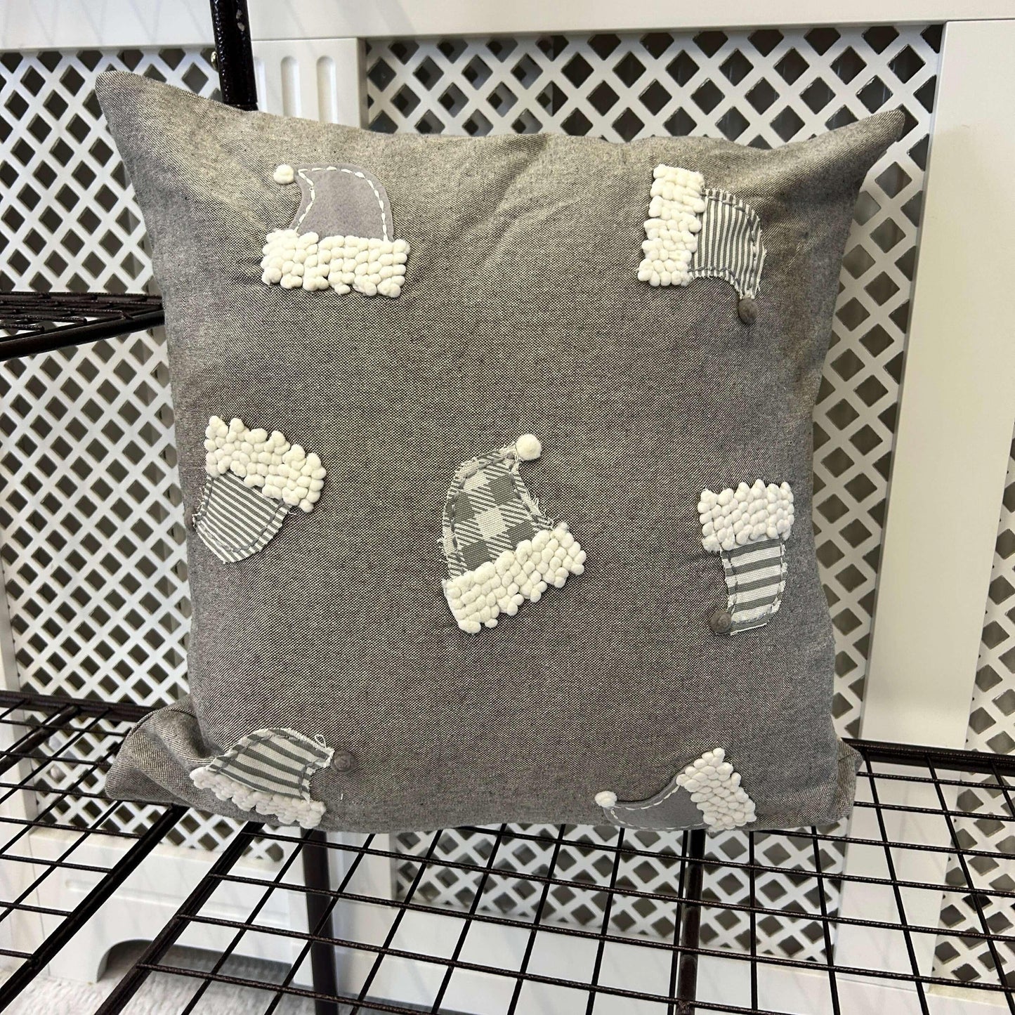 Christmas Embroidered Santa Hat Cushion